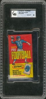 1965 Topps Football Unopened Five-Cent Wax Pack – GAI NM-MT 8